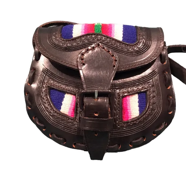 vintage leather black crossbody bag / Adjustable Strap - Image 8