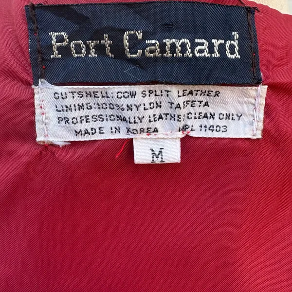 VTG 80s Suede Leather Jacket M Red Open Front Pleated Shoulder Bold Chic Casual - Image 10