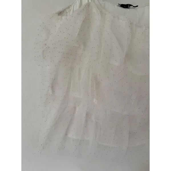 NWT Lush White Chiffon Tiered Mesh Gold Dot Tank Top Juniors Size XL - Image 5