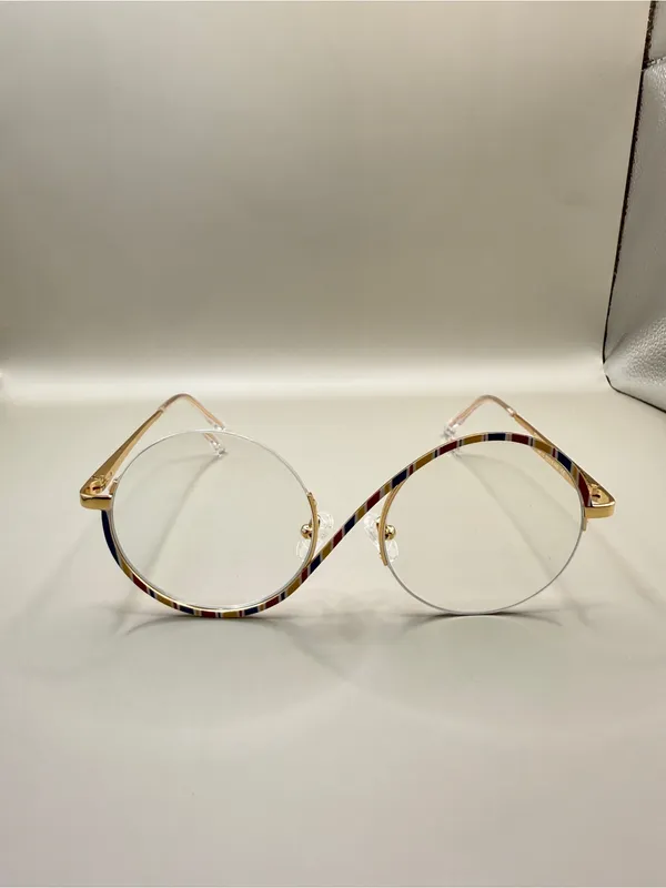 Zeelool Round Glasses with Multicolor Stripe Frame, unknown prescription - Image 2