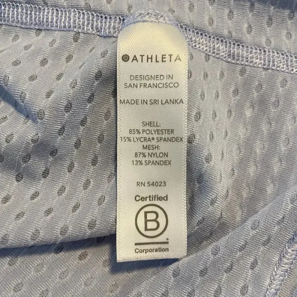 Athleta Chi Dot Mesh Workout Active Crop Tank Blue‎ size XS Sporty Athlesiure - Image 8