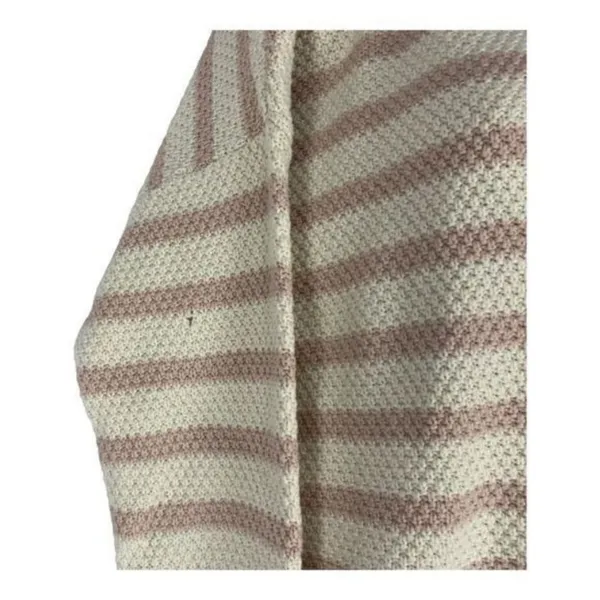 Madewell Womens M Striped Cotton Blend Sweater Beige & Pink - Image 2