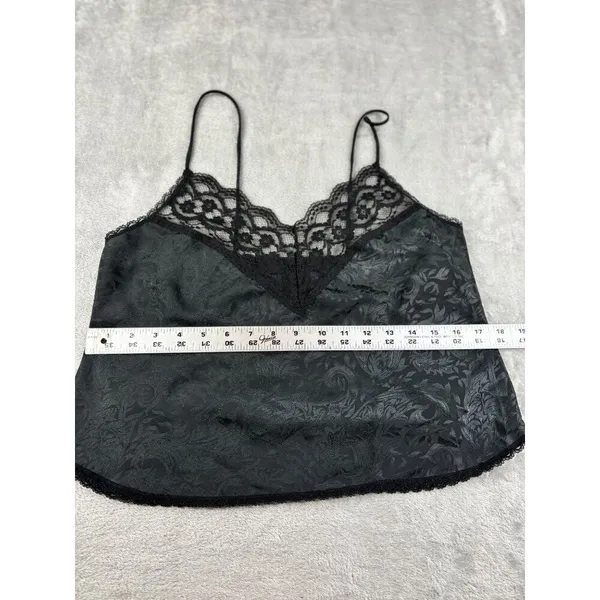 VTG Dreamtime Camisole Top Black Lace Satin Sz M Goth Grunge Witchy Whimsigoth - Image 10