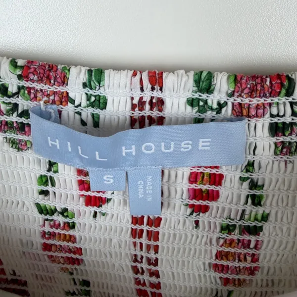 Hill House‎ Matilda Midi Dress Small Botanical Garden Floral Puff Sleeve Cottage - Image 9