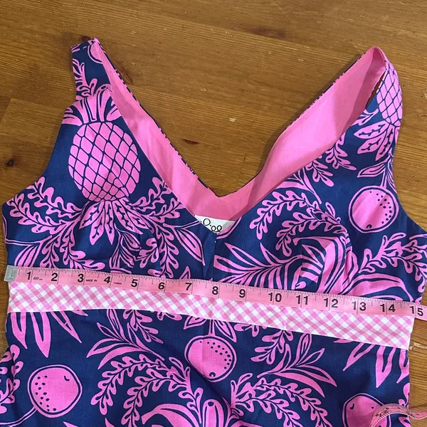 Lilly Pulitzer Pink and Navy Pineapple Tank Top - Image 6