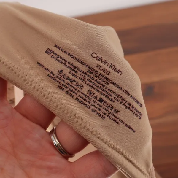 Calvin Klein Lightly Lined T-Shirt Bra Womens XL Nude Adjustable Strap Wireless - Image 4