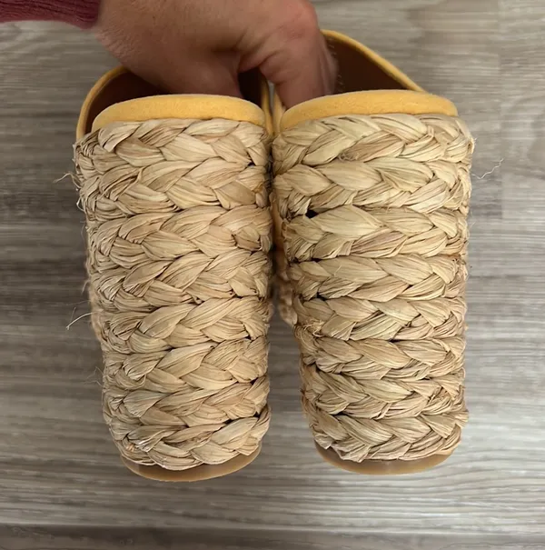 Lulus Ervyn Suede Raffia Platform Slide Sandals - Image 8