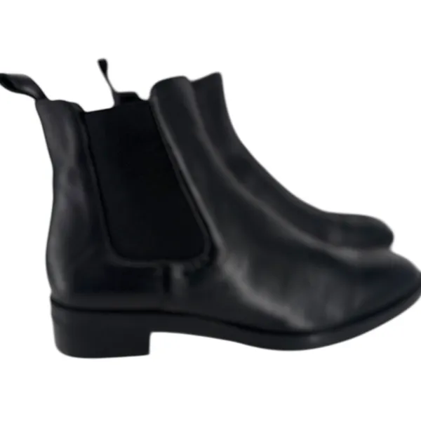 ZARA Women's Black Leather Chelsea Ankle‎ Boots Size 7.5 (EU 38) Minimalist - Image 2