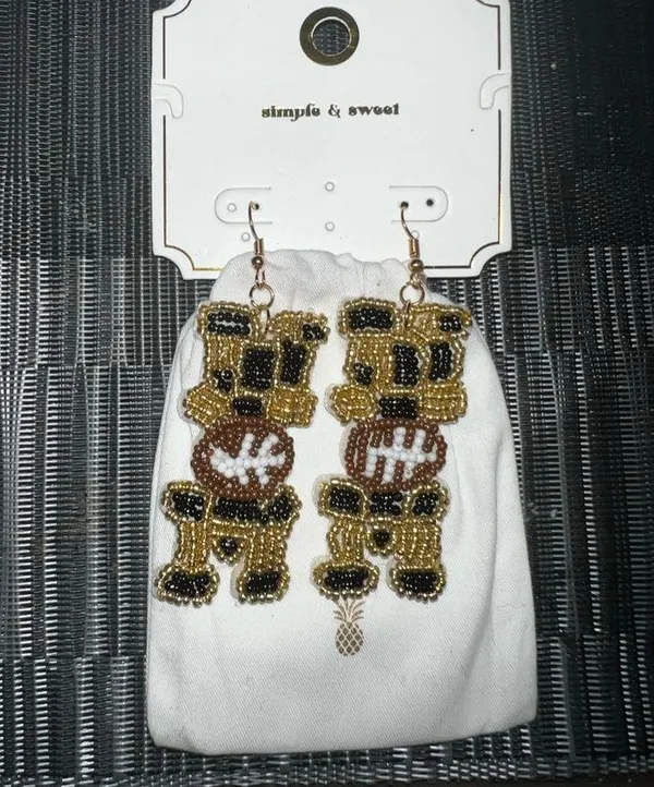 Simply Southern NWT Beaded Football Mom Earrings - Image 2