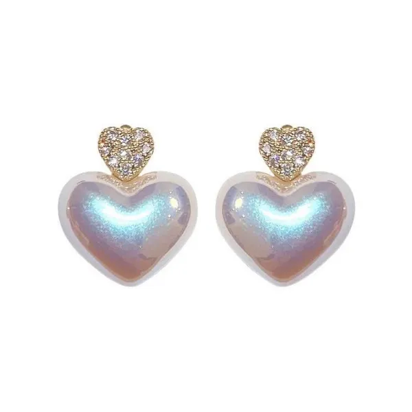 925 Sterling Silver Post Love Heart Stud Earrings for Women - Image 4