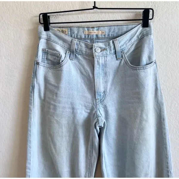 LEVI'S Baggy Dad Light Wash Mid Rise Straight Leg Slouchy Denim Jeans Womens 24 - Image 5
