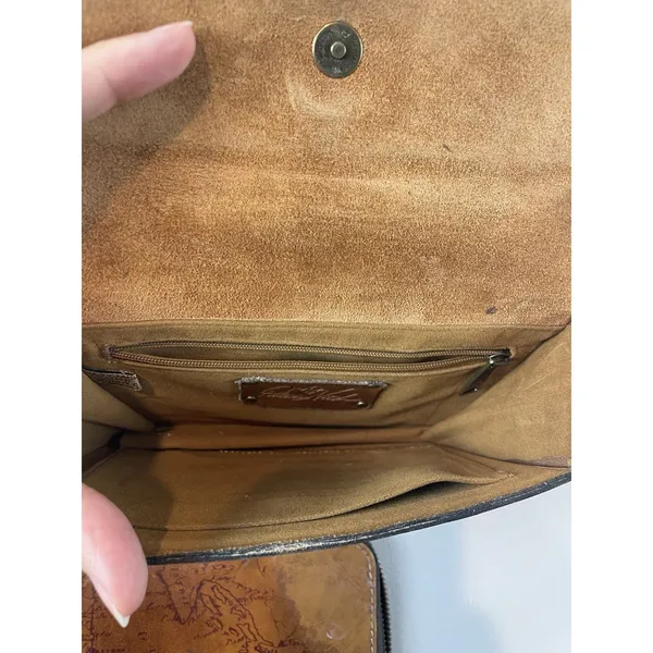 Patricia Nash Map Leather Wallet Brown Size 7x4.5 Vintage Style - Image 6