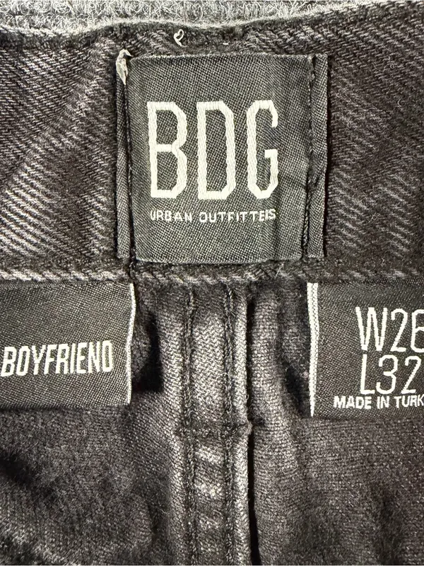 BDG Urban Outfitters Women's Boyfriend Wide-Leg Relaxed Black Denim Jeans 26x32 - Image 5