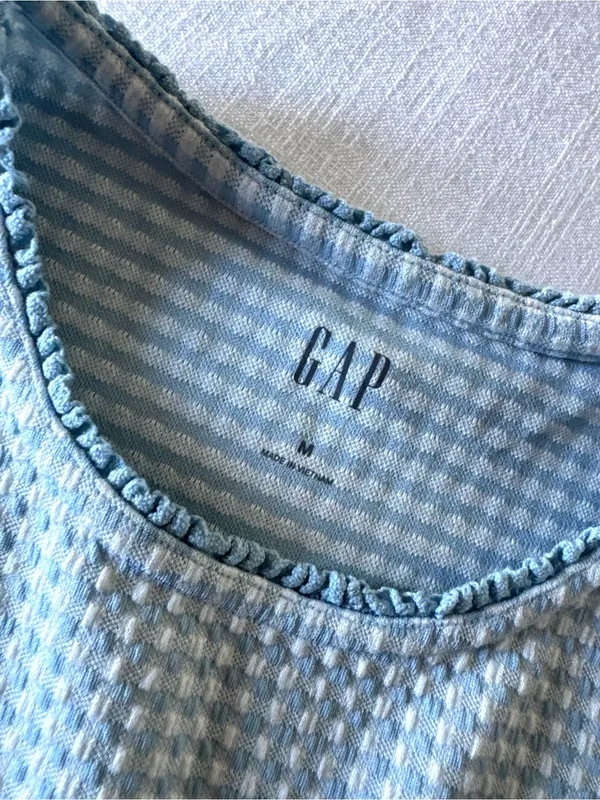 Gap Gingham Pointelle Shell Tank Top, Med - Image 8
