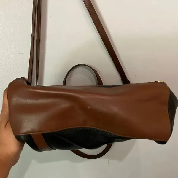 Fossil Cowhide Leather Black And Brown Shoulder Crossbody bag #768 - Image 8