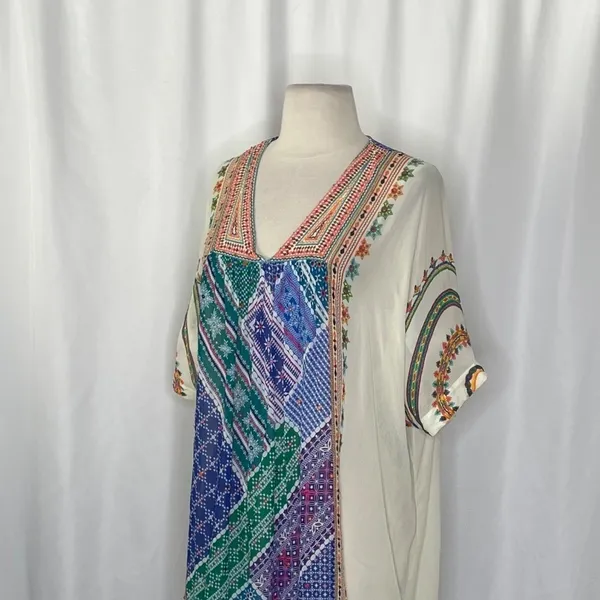Anthropologie TANVI KEDIA Veena Beaded Caftan Beaded Mini Dress Bohemian Small - Image 7