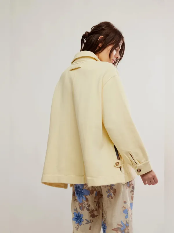 Free People Alexa Sweatshirt in Flan Butter Yellow M - Image 6