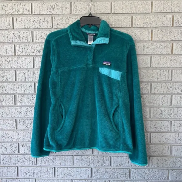 Patagonia Re-Tool Snap-T Pullover Jacket Teal Blue Green Size Medium - Image 2