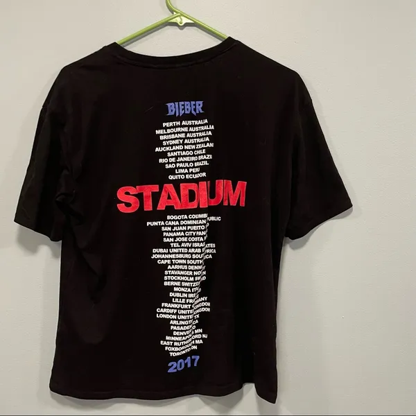 Justin Bieber concert shirt! Black Justin Bieber team Bieber 2017 stadium tour - Image 3