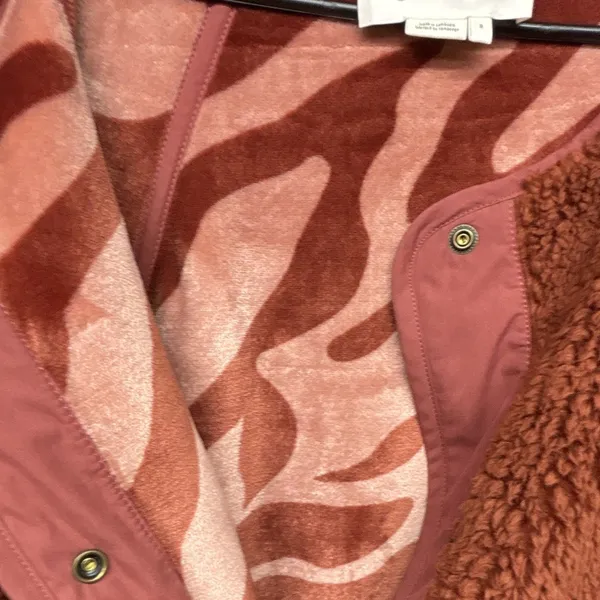 Anthropologie Womens Size S Reversible Animal Print Snap Coat Pockets Brown - Image 4