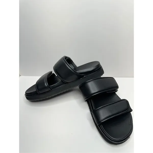 Open EDIT Sandals Size 6.5 Black Open Toe Finley Slides‎ - Image 8