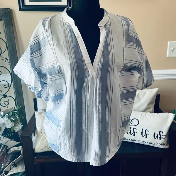 Matilda Jane Women's Striped Top - White and blue - Image 2