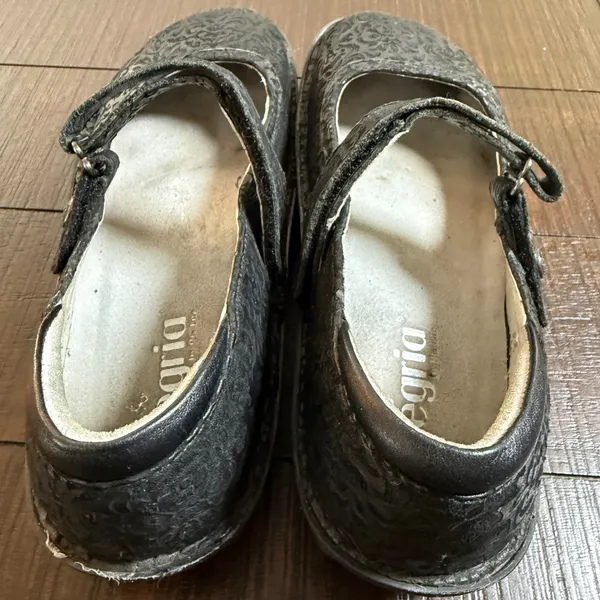 Alegria Belle Black Embossed Damask Leather Mary Jane Shoes BEL-265 Womens 39 - Image 7