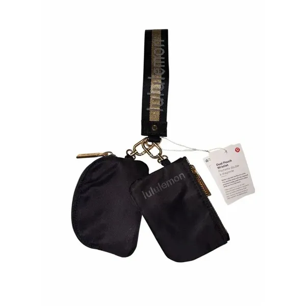 ✨Lululemon Dual Pouch Wristlet Black / Gold / Grey✨ - Image 6