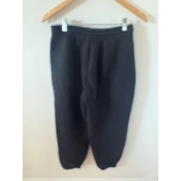 TNA Aritzia Bubble Fleece Boyfriend Jogger Sweatpants Black Small - Image 4