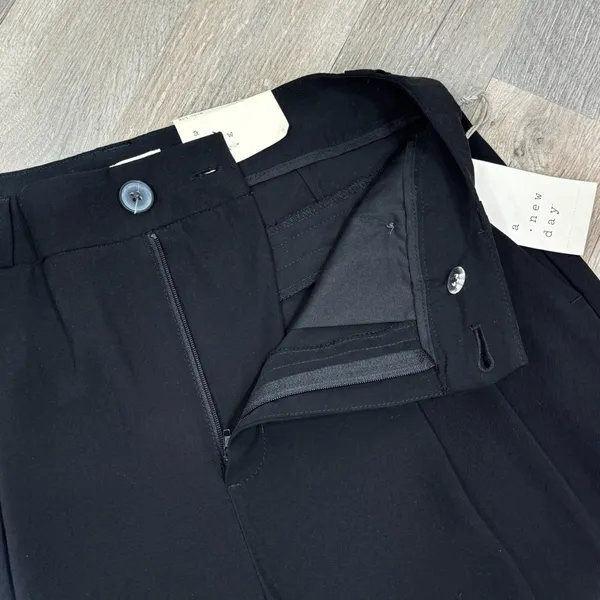 A New Day Pleat Front Wide Leg High Waist Trouser Pants Black Size‎ 4 - Image 5
