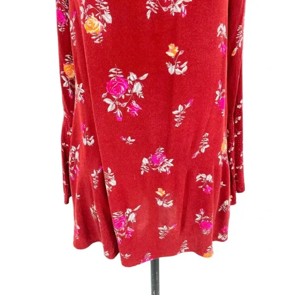 Free People Tate Tunic Dress in Vintage Combo Red Floral‎ Print Size Medium - Image 5