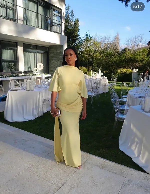 Zara Elegant Butter Yellow Gown - Floor-Length Formal Dress - Image 6