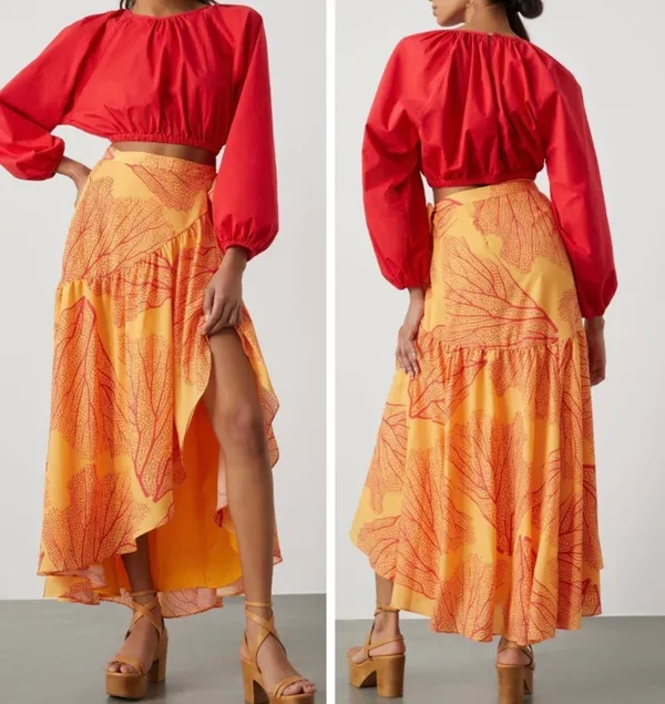 Anthropologie Hutch Printed Wrap Maxi Skirt, XS - Image 2