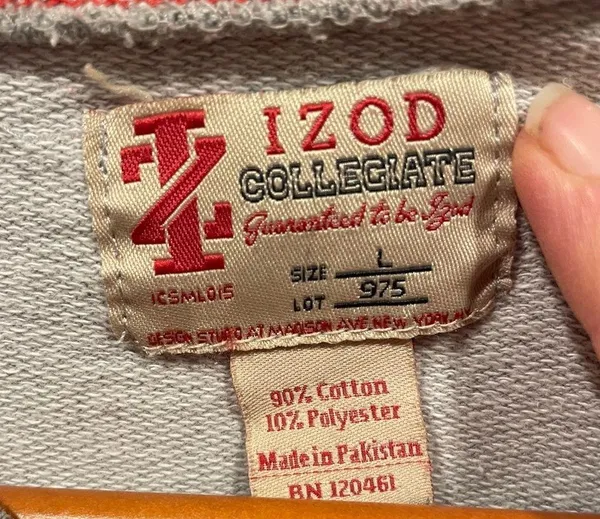 Vintage look Izod Collegiate OSU Ohio State crew neck gray kangaroo sweatshirt - Image 6