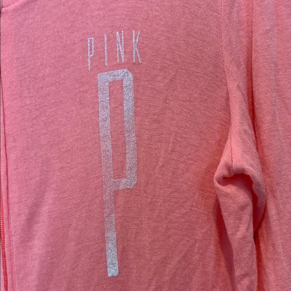 PINK Victoria's Secret Coral Zip Hoodie size medium. - Image 4