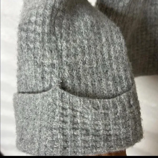 Free People Women’s Gray Wool Sidewinder Cowl Neck Pullover Sweater Size Medium. - Image 6