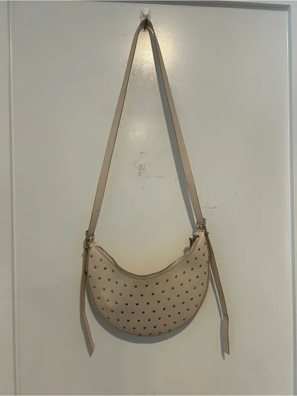 Madewell Crescent Sling Studded Cream Cow Leather Bag Crossbody Purse. SOLD OUT! - Image 2