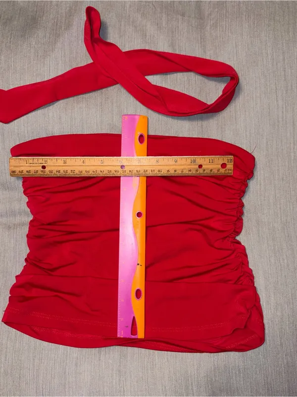 Women's Scarf Tube Top - Wild Fable Brand Target, Red, Small, Tank Top W/ Tie - Image 6