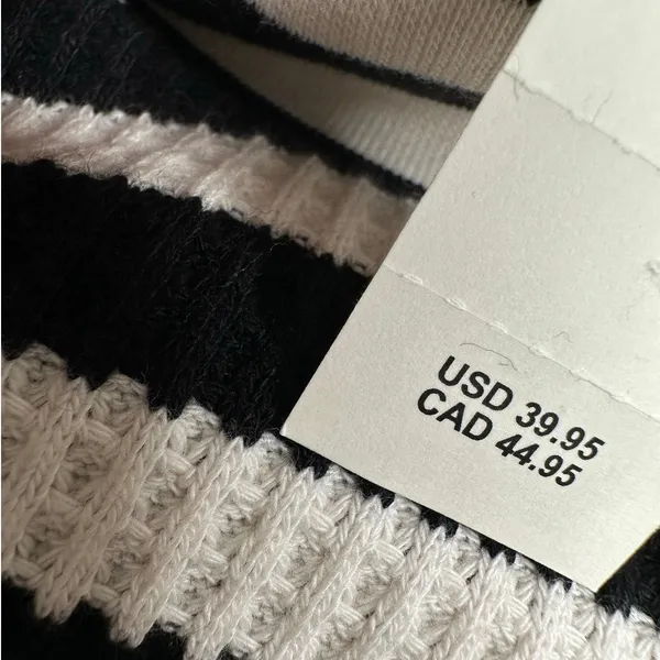 Aerie: Black and White Striped Waffle Mockneck Long Sleeve - Image 5