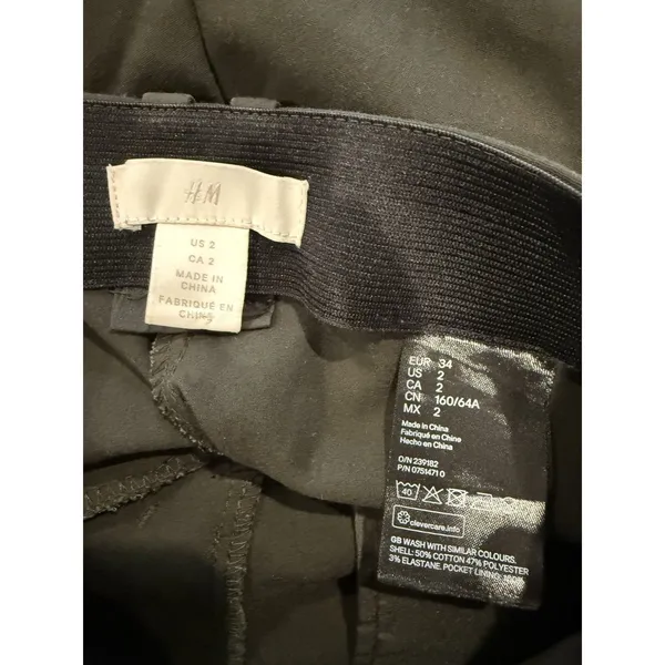 H&M Pants Women 2 DarkOlive Stretch Work Career Travel Elastic Minimalist Office - Image 3