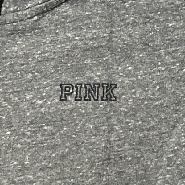 PINK Victoria's Secret Grey Full Zip Hoodie‎ Large Sweatshirt - Image 2