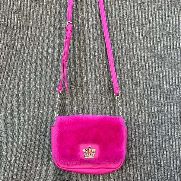 Juicy Couture Vibrant Pink Crossbody Bag Faux Fur Y2K Style - Image 2