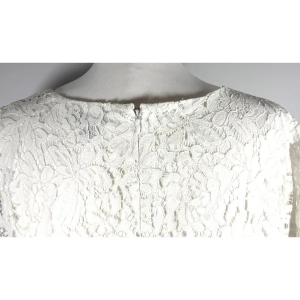 Jessica London Womens Dress White‎ Lace Short Sleeve Handkerchief Hem Size 20W - Image 11