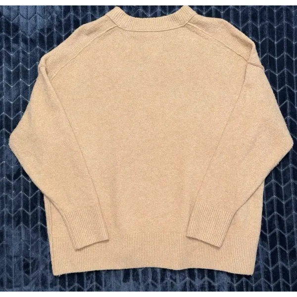 Aerie Women's CozyUp Beige Sweater Oversized Crew Neck Soft Size Large - Image 5