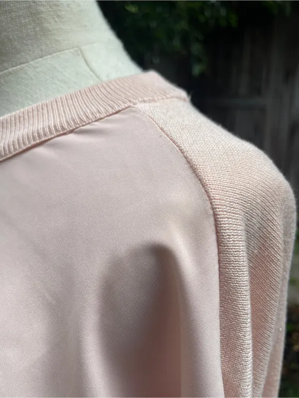 Lauren Ralph Lauren pale pink lightweight combination sweater sweatshirt preppy - Image 2