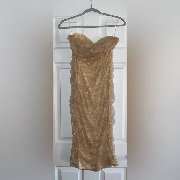 Hello Molly Magical Connection Midi Dress in Gold Size 8 New with tags - Image 14