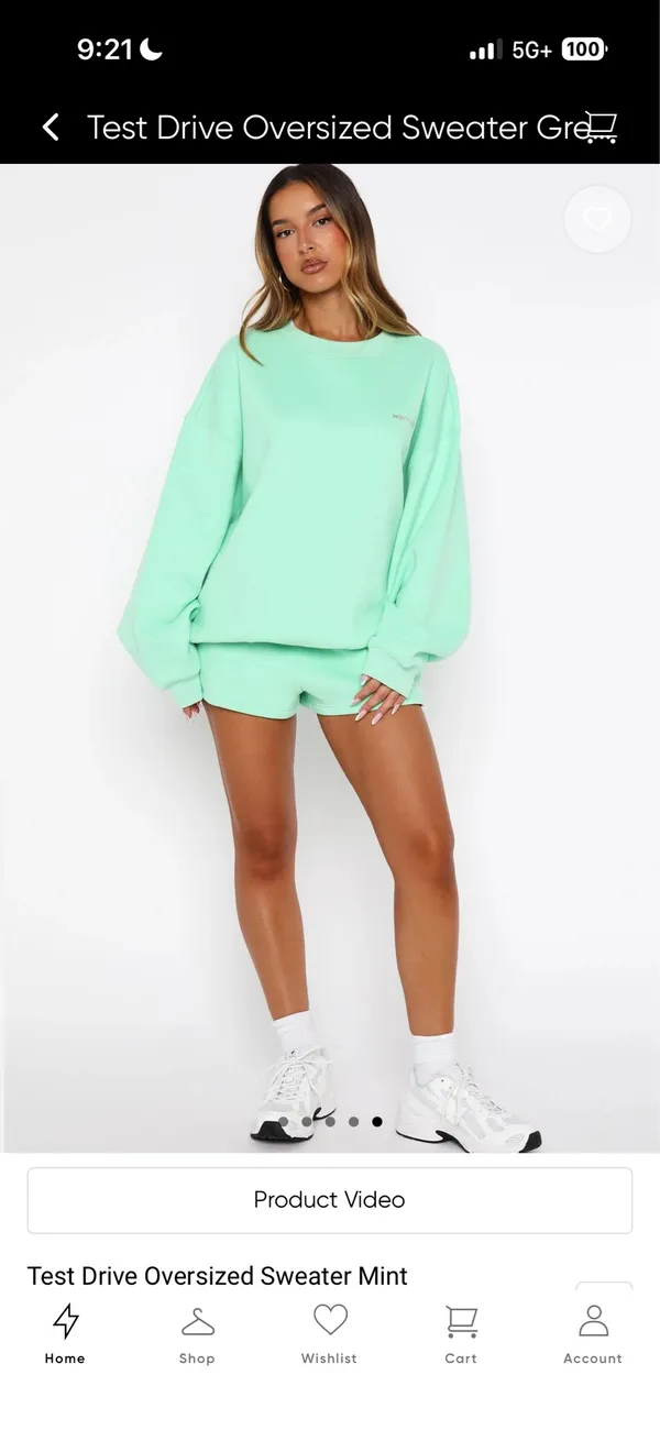 White fox mint green sweatshirt and sweat shorts set Size XXS/XS - Image 6