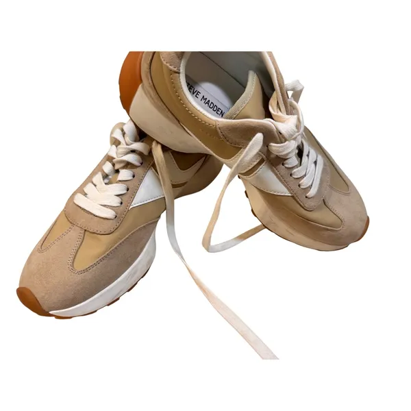 Steve Madden Escapade Tan White‎ Jogger Sneakers Womens 10M ESCP01S1 - Image 2