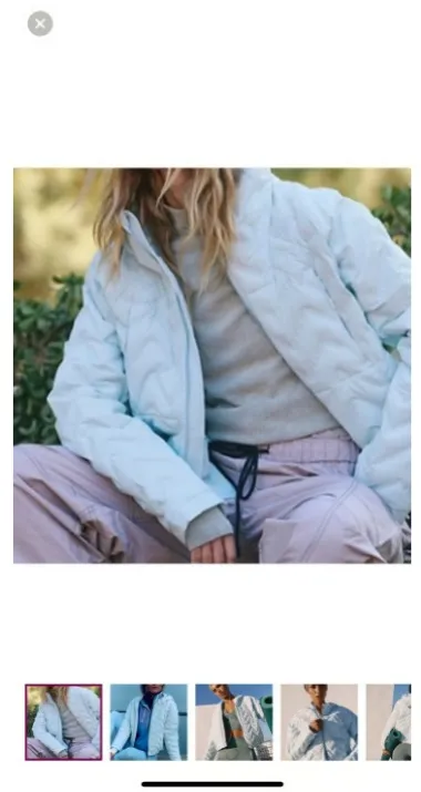 Free People FP Movement Gettin Lost Packable Puffer - Arctic Blue - Image 2