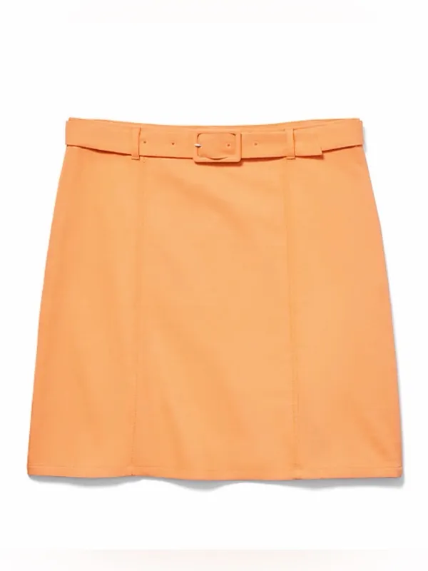 LOFT Peach Belted Mini Skirt - Image 2